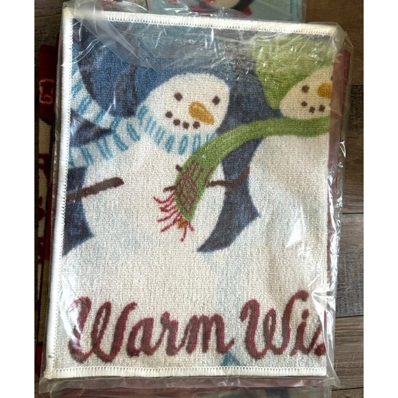 St. Nicholas Square Snowman Warm Wishes "Snowman Scenic" Christmas Rug - Picture 3 of 8